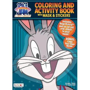 Bendon Space Jam: A Legacy Legacy 48 Coloring and Activity Book مع ملون قناعك وملصقات (Looney Tunes) 50785