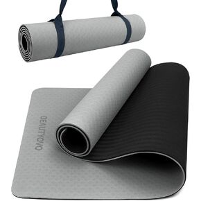 BEAUTYOVO Yoga Mat with Strap, 1/3| 1/4 Inch Extra Thick Yoga Mat Double-sided Non Slip, Professional TPE| PVC Yoga Mats for Women Men, Workout Mat for Yoga, Pilates and Floor Exercises