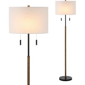 Jonathan y Jyl1141a Maude 61 "Rustic Farmhouse Iron Candlestick Cains LED LED Floor Lampist ، الحديثة ، التقليدية ، المصمم ، المكتب ، غرفة المعيشة ، غرفة طعام ، غرفة نوم ، لون خشبي بني/أسود