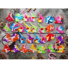 30 حزم مضحكة Mini Santa Deer Rainbow Fidgets Toys Toys للأطفال.