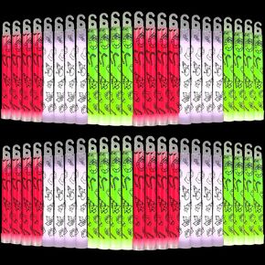 Jenaai 48 PCS Glow Sticks Bulk Hanging Wands 6 Inch Mini Sticks Goodie Pags Fullers Glow في الحفلات المظلمة تفضل الإمدادات (Snowman Style)