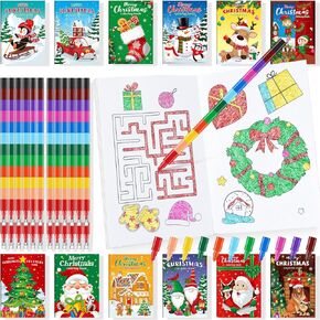 Benlouis Christmas Mini Activity Activity Books Kids with Conging Crayons Christmas Party Party Bulk for steter