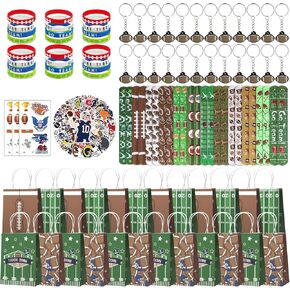 149pcs حفلات كرة القدم تشمل كرة القدم Goodie Bags أساور السيليكون صفعة أساور سلاسل رئيسية ملصقات كرة قدم لزخارف حفلة كرة القدم حفلة عيد ميلاد كرة القدم