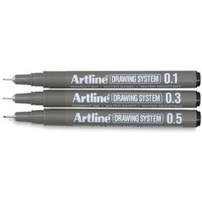 Artline Drawing الأقلام - أقلام الرسم ، مجموعة من 3