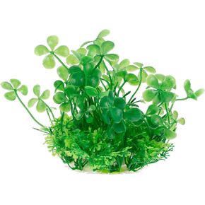 POPETPOP Artificial Aquarium Plants, Artificial Shamrock Underwater Bonsai Greenery Fake Aquarium Pants St Patricks Day Ornament for Fish Habitat Green