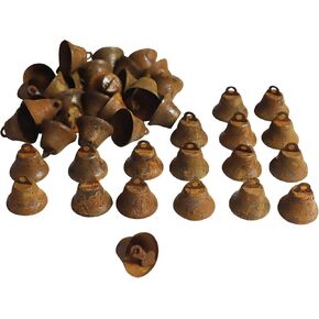 Country Primitive Craft Mini Jingle Bells ، أجراس عيد الميلاد ، لصياغة أجراس الزهور الزهور ، منزل العطلات وديكورات عيد الميلاد 50 قطعة (صدئ 1 بوصة)