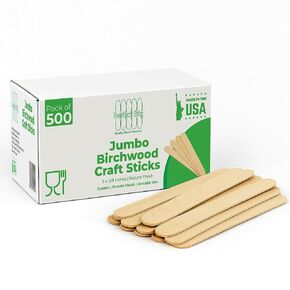 مثالية Stix Jumbo Birchwood Craft Sticks ، 6 × 3/4 بوصات ، طبيعية ، 500 عدد ، مصنوعة في الولايات المتحدة الأمريكية