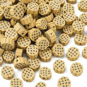 KitBeads 100pcs Handmade Polymer Clay Cookie Beads Mini Sweet Food Beads Biscuits Dessert Beads for Jewelry Making Bracelets Bulk