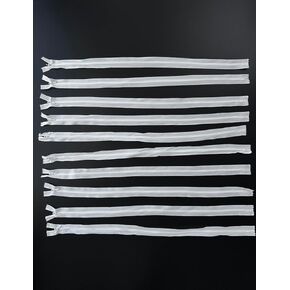 Bepisof White 10pcs #3 21inch nylon zippers غير مرئي لفساتين الخياطة والملابس والوسائد