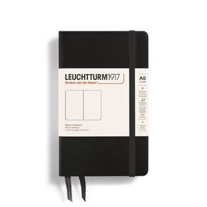 Leuchtturm1917 - دفتر Notebook Pocket A6-187 صفحات مرقمة للكتابة والمجلة (Black ، Plain)