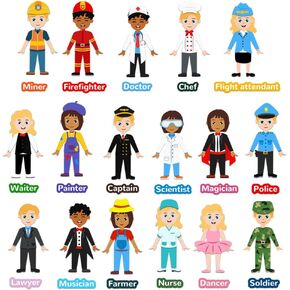 BEUNITONE 103 Pcs Career Dress-Up Felt Pieces Preschool Career Community Helpers Learning Felt Community Helpers Flannel Graph Felt Board Story Sets for Early Learning Storytelling Activity Kits