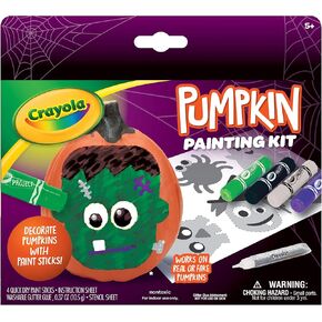 Crayola No Carve Pumpkin Decorating Kit with Paint Sticks, Less Mess Paint Set for Kids, Gift