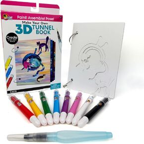 EyeConnect Crafts DIY متوسط ​​نفق ثلاثي الأبعاد - القطط | مجموعة البوب ​​الإبداعية للبخار للأطفال والمراهقين | بناء الطلاء والتخصيص مع شخصيات الحيوانات الصغيرة | طقم نشاط الفن المنبثق الممتع