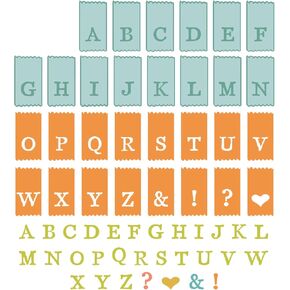 Sizzix A5 Clear Stamps w/Framelits Die Tab Stamp Alpha by 49 and Market