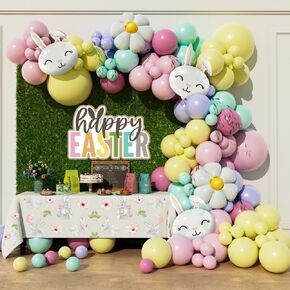 Balloon Balloon Arch Garland Kit 159pcs for Little Bunny Baby Shower Girls Birthday Spring Pastel Rabbit Daisy Egg Hunt Decorations (Pastel)