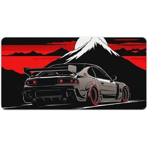 Large Mouse Pad Gaming Anime Rx7 JDM Black Mountain Cool Desk Mat Long Big Mousepad Extended Keyboard Computer Pad Office Desk Organizers and Accessories 30x60cm