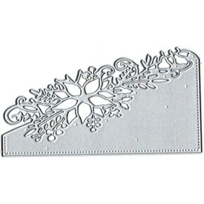 1PC Silver DIY SCRAPTING Artist Flower Corner Christmas Cutting Viles Stencils ، Metal Die Die Paper Craft Frame Dies 3D Stamp Scrapbooking Making Photo 6x15.5cm ， scrapbooking