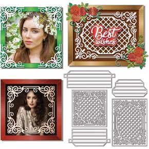 GLOBLELAND 3D Square Box Cutting Dies Metal Photo Frame Die Cuts Grid Frame Cutting Embossing Templates for Scrapbooking Crafts Paper Cards Making