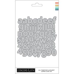 Concord & 9th All Together Alphabet Lowercase Die - 1 Metal Die Cut of Letters, Numbers & Symbols - Versatile for DIY Cardmaking and Paper Crafting