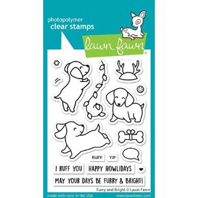 Lawn Fawn CLR Stamp BR, Furry & Bright