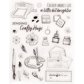Linda Craft 1PC Color Makes Makes Light Light Clear Stamps لتصنيع البطاقات و DIY Scrapbooking 14.5x18.5 cm