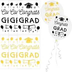 Congratulations Balloon Stickers Congratulations Bobo Balloon Decorations Gold Heart Star Letter Sticker Decals for Graduation Wedding Birthday Party Balloons DIY Supplies 6Pcs