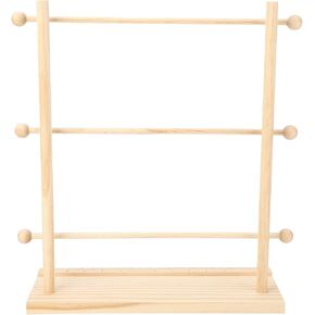 Ribbon Storage Rack, Foldable Solid Wood Ribbon Roll Holder Sewing Stand Organizer for Sewing Craft Mesh Thread Tape Wreath