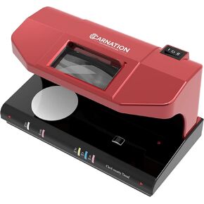 Carnation CRD12+ Counterfeit Bill Detector - 2-Way System, Scan Bills Using Long-Lasting Ultraviolet LED and Magnetic Ink Technology - Multi-Currency Checker for US Dollar, Euro, Mexican Peso