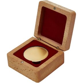 FINGERINSPIRE 40mm/1.57inch Wood Challenge Coin Presentation Display Gift Box With Dark Red Velvet Inside Coin Storage Box Magnetic Clasp Jewelry Medal Display Case Commemorative Coin Holders