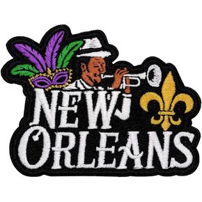 Proud New Orleans Patch - 3 بوصات ، Heritage Mardi Gras Iron على التصحيح - بقع Mardi Gras المطرزة على/خياطة على السترات