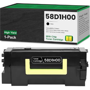 Remanufactured 58D1H00 Black High Yield Toner 15,000 Pages Replacement for Lexmark 58D1H00 Toner for MS725 MS821 MS822 MS823 MS825 MS826 MX721 MX722 MX725 MX822 MX826 Printer Toner, 1-Pack