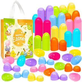 Aviski 200pcs 3.15 بوصة ملونة البيض البلاستيكي عيد الفصح للأطفال حقيبة سلة صيد البيض