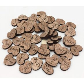 Cooljoy 200 PCS Rustic Wooden Love Table مبعثر لزخارف الزفاف ، مثالية لتخطيط حفلات الزفاف الريفية ، والزواج ، والاستحمام الزفاف ، وحرف DIY