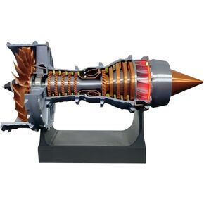 TRENT 900 محاكاة طراز محرك طراز Turbofan Model Model مع ضوء LED ، نموذج محرك قابل للتجميع DIY ، ألعاب العلوم الميكانيكية (50+PCS/Brass Color)