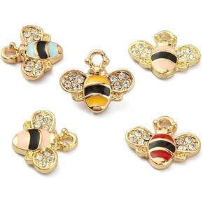 Liqunsweet 100 PCS مينا الخنفساء سحر Mini Flying Animal Ladybirds Beetle Heuct Harm with Faux Pearl Bulk for Jewelry Making Diy.