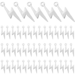 60pcs المعلقات التبتية الرجعية السحر البرق الفلاش لإكسسوارات سوار DIY المجوهرات صنع الفضة العتيقة