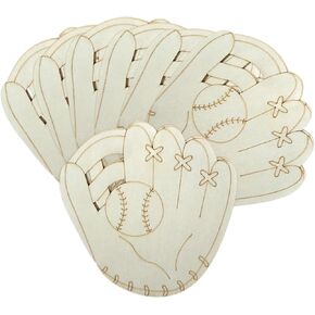 20pcs قفازات البيسبول Wood Diy Crable Cratouts Wooden Baseball Gloves على شكل علامات خشبية لمشروع DIY Projec