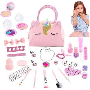 Kids Washable Makeup Girls Toys - Girls Makeup Kit for Kids Make up Set Real Makeup for Kid Little Girls Toddlers Children Princess Christmas Birthday Gifts Toys for 8+ Year Old Girls