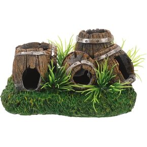Kisangel Fish Tank Wine Ornaments Aquarium Hideout Cave for Fish and Shrimp Breeding Resin Hollow