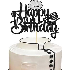 Chef Happy Birthday Cake Topper - طبخ موضوع الديكور كعكة للرجال والنساء زخارف حفلة عيد ميلاد للرجال والنساء