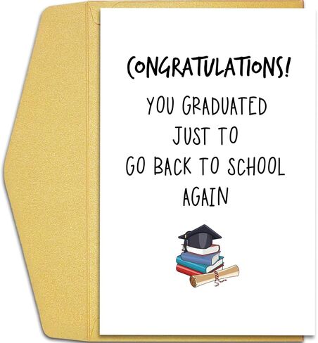 Qiliji High School Graduation Card, Congratulations Graduation Cards for 8th Grade, Grad Card Gift for Student Daughter Son, You Graduated Just To Go Back To School Again in Saudi Arabia