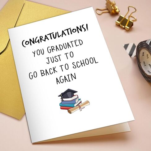 Qiliji High School Graduation Card, Congratulations Graduation Cards for 8th Grade, Grad Card Gift for Student Daughter Son, You Graduated Just To Go Back To School Again in Saudi Arabia