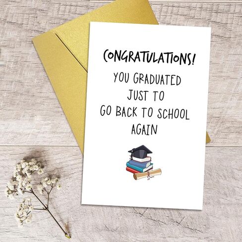 Qiliji High School Graduation Card, Congratulations Graduation Cards for 8th Grade, Grad Card Gift for Student Daughter Son, You Graduated Just To Go Back To School Again in Saudi Arabia