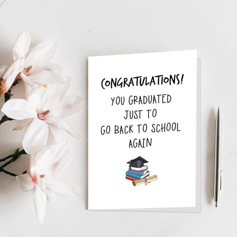 Qiliji High School Graduation Card, Congratulations Graduation Cards for 8th Grade, Grad Card Gift for Student Daughter Son, You Graduated Just To Go Back To School Again in Saudi Arabia