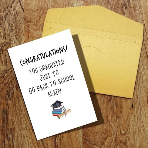 Qiliji High School Graduation Card, Congratulations Graduation Cards for 8th Grade, Grad Card Gift for Student Daughter Son, You Graduated Just To Go Back To School Again in Saudi Arabia