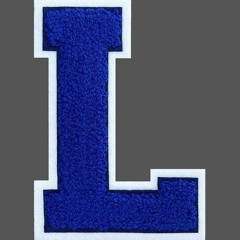 4.5" Varsity Letter Patches Chenille Iron on Letters Large Letterman Jacket Patches for Clothing/Jacket/Varsity/Bag (Blue, L) in Saudi Arabia
