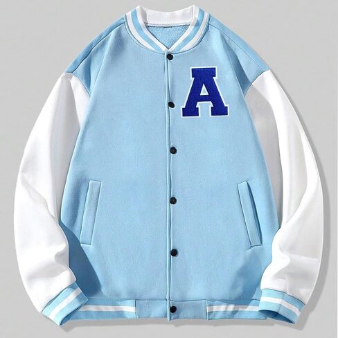 4.5" Varsity Letter Patches Chenille Iron on Letters Large Letterman Jacket Patches for Clothing/Jacket/Varsity/Bag (Blue, L) in Saudi Arabia