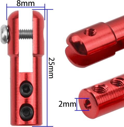 3pcs sharegoo الألومنيوم clevis servo rodder رابط الرابط محول محول مفصل القارب RC الطراز (أحمر) in Saudi Arabia