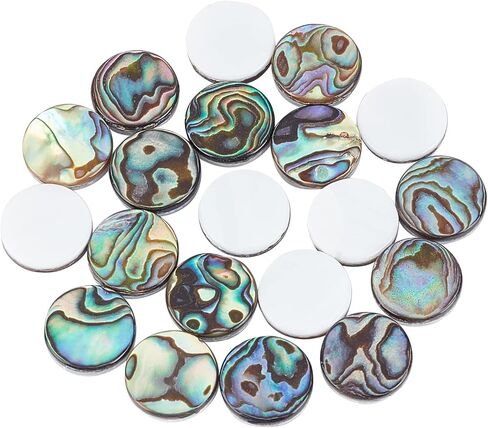 SUPERFINDINGS 20pcs Paua Shell Cabochons, 12x3mm, Natural Abalone Flat Round Beads for Jewelry Making, DIY Crafts & Embellishments in Saudi Arabia