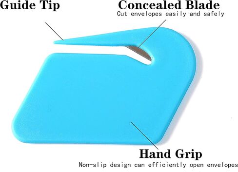 Magnetic Letter Openers Envelope,3 Pack,Envelope Opener Slitter,Mail Openers Blade with Magnet,Letter Opener for Women,Envelope Cutter (Purple,Red,Lake blue) in Saudi Arabia